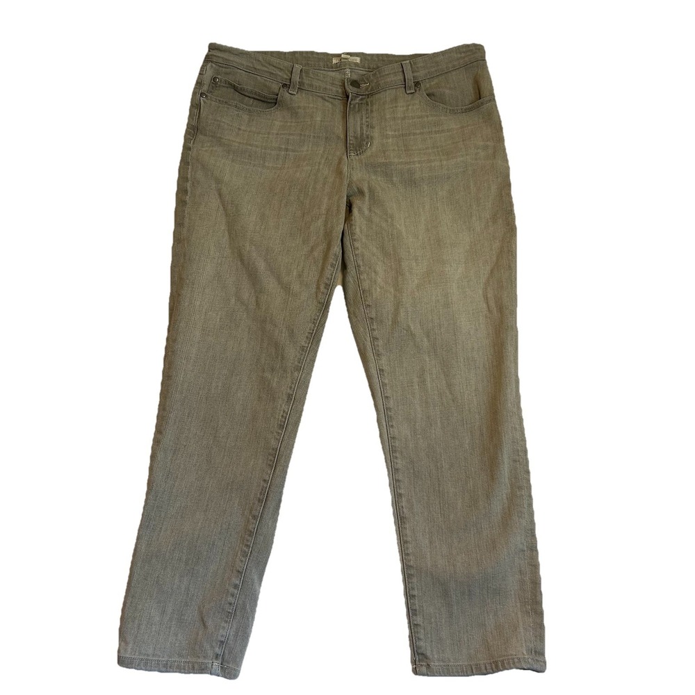 Eileen Fisher Jeans Size 14 Gray Denim 98%Cotton 2% Spandex Straight 5Pocket EUC